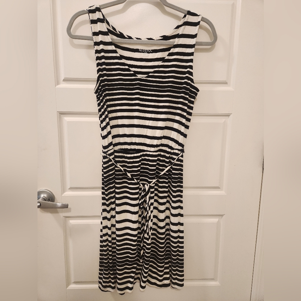 Merona Black‎ and White Striped Dress